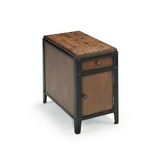 Pinebrook Distressed Natural Pine Chairside Door End Table