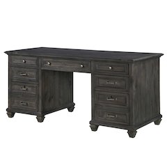 Sutton Place Weathered Charcoal Executive Desk