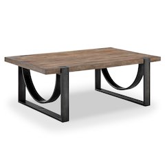 Bowden Rustic Honey And Distressed Iron Rectangular Cocktail Table