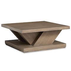 Lansbury Antique Wheat Square Cocktail Table With Casters