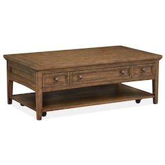 Bay Creek Toasted Nutmeg Rectangular Cocktail Table With Casters