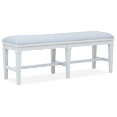 Charleston White Dove White Upholstered Bench