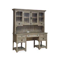 Tinley Park Dove Tail Grey Desk With Hutch