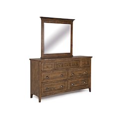 Bay Creek Toasted Nutmeg Drawer Dresser With Landscape Mirror