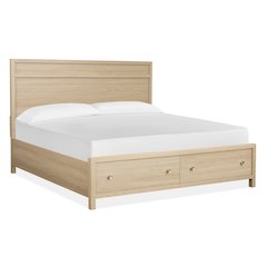 Merrifield Sandstone Beige Queen Panel Storage Bed