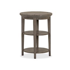 Paxton Place Dovetail Grey Round Accent End Table