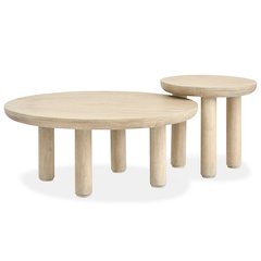 Sunset Cove Sanibel Brown Nesting Cocktail Table With Casters