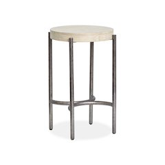 Jennings Edgecomb Grey And Weathered Antique Nickel Round Accent Table