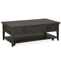Westley Falls Graphite Rectangular Cocktail Table With Casters