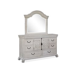 Bronwyn Alabaster Drawer Dresser With Shaped Mirror