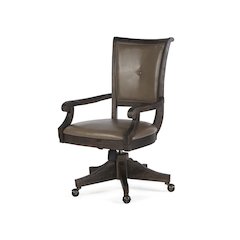 Sutton Place Weathered Charcoal Fully Upholstered Swivel Chair