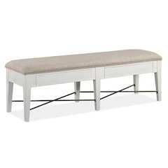 Heron Cove Chalk White And Dovetail Grey Upholstered Bench