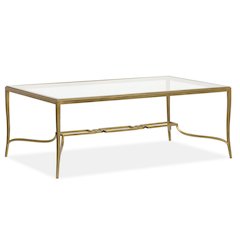 Lorena Burnished Brass Rectangular Cocktail Table