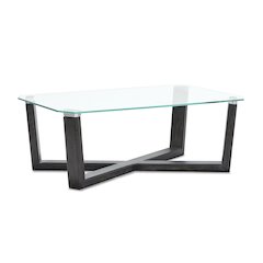 Wexler Black Truffle And Clear Glass Rectangular Cocktail Table