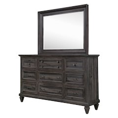 Calistoga Weathered Charcoal Drawer Dresser With Landscape Mirror