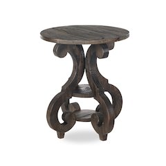 Bellamy Peppercorn Round Accent End Table