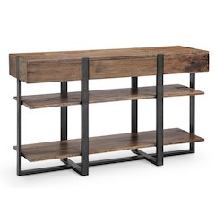 Prescott Rustic Honey And Distressed Iron Rectangular Sofa Table