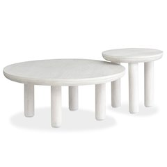Sunset Cove Moonlight Pearl Nesting Cocktail Table With Casters