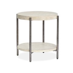 Jennings Edgecomb Grey And Weathered Antique Nickel Round End Table