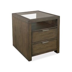 Merrick Homestead Brown And Clear Glass Rectangular End Table