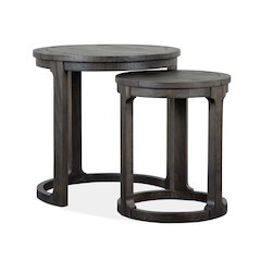 Boswell Peppercorn Round Nesting End Table