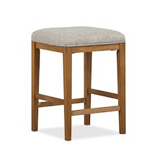 Lindon Belgian Wheat Grey Upholstered Stool