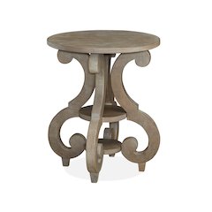 Tinley Park Dove Tail Grey Round Accent End Table
