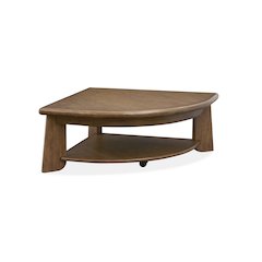 Tanner Tawny Brown Pie Shaped Lift Top Cocktail Table With Casters