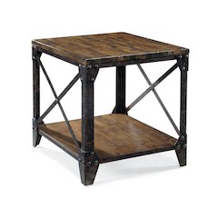 Pinebrook Distressed Natural Pine Rectangular End Table