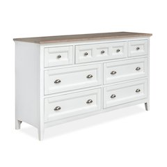 Heron Cove Chalk White And Dovetail Grey 2 Tone Drawer Dresser