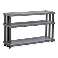 Eldridge Weathered Gravel And Satin Bronze Rectangular Sofa Table