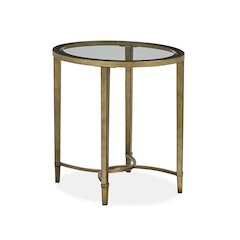 Copia Antiqued Silver With Gold Tint Oval End Table