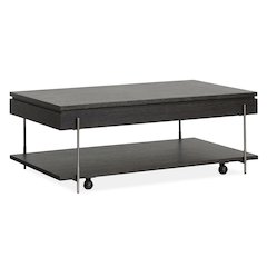 Spencer Dark Briarsmoke Lift Top Storage Cocktail Table With Casters
