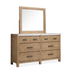 Plum Creek Sierra Brown Drawer Dresser With Landscape Mirror
