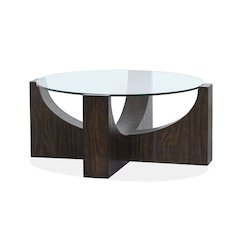 Beckham Rustic Tavern Round Cocktail Table With Casters