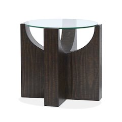 Beckham Rustic Tavern Round Accent Table