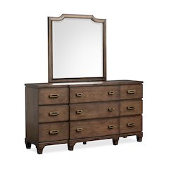 Sugar Mill Spiced Rum Drawer Dresser With Shaped Mirror