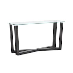 Wexler Black Truffle And Clear Glass Rectangular Sofa Table