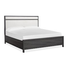 Merrifield Raisin Black Queen Upholstered Panel Bed