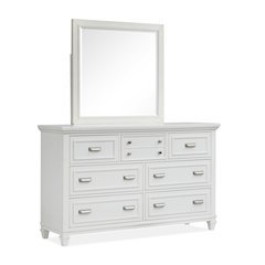 Charleston White Dove White Drawer Dresser With Landscape Mirror
