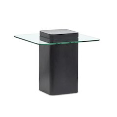 Donora Clear Glass And Obsidian Square End Table