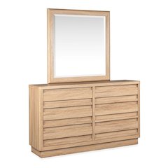 Brentwood Heights Provincial Brown Double Drawer Dresser With Portrait Mirror