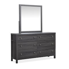 Merrifield Raisin Black Dresser With Portrait Mirror