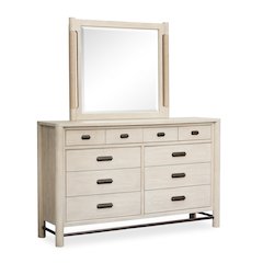 Sunset Cove Sanibel Brown Drawer Dresser With Landscape Mirror