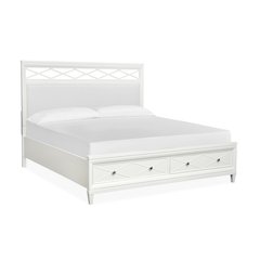 Springhouse Whisper White Queen Upholstered Panel Storage Bed