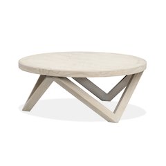 Bostwick Coconut Cream Round Cocktail Table