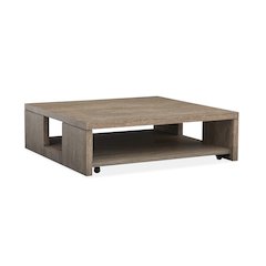 Conway Spiced Brown Square Cocktail Table With Casters