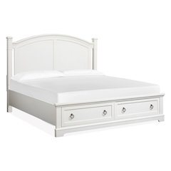 Kingston Whisper White And Cerused Nutmeg Queen Panel Storage Bed