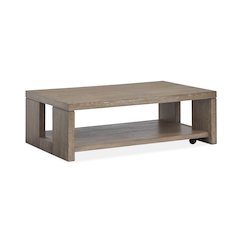 Conway Spiced Brown Rectangular Cocktail Table With Casters