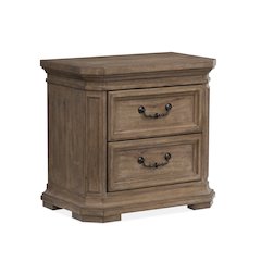 Adler Court Florentine Walnut Drawer Nightstand